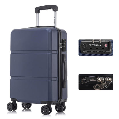 YONSLY® Premium Reisekoffer TSA-Schloss,YKK-Reißverschluss Hartschalen-Koffer Trolley Kabinenkoffer Rollkoffer Suitcase Handgepäck 4 Rollen