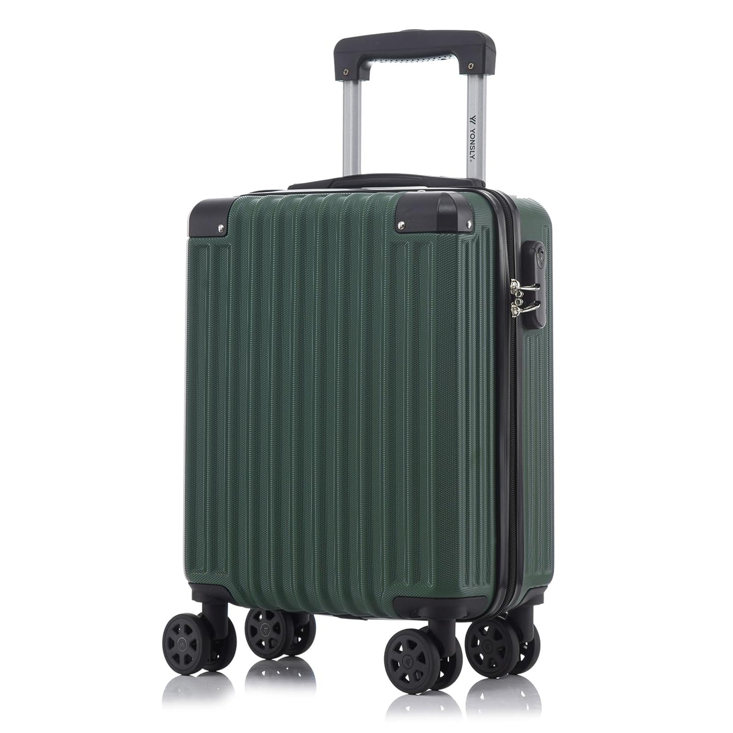 YONSLY® Trolley Travel Suitcase, Rolling Suitcase Carry-on Hardshell Suitcase with 4 360° Wheels, Combination Lock, Soft Rubber Handle