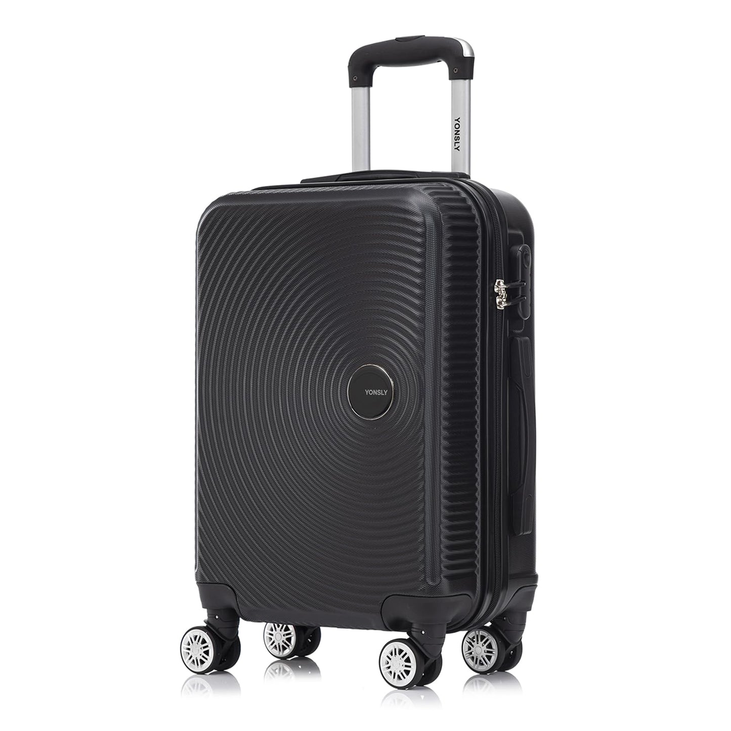 yonsly Reisekoffer Trolley Rollkoffer Handgepäck Set, Kabinenkoffer, Koffer Suitcase, Hartschalenreisekoffer mit 4 Rollen 360°, Zahlenschloss, Weicher Gummigriff