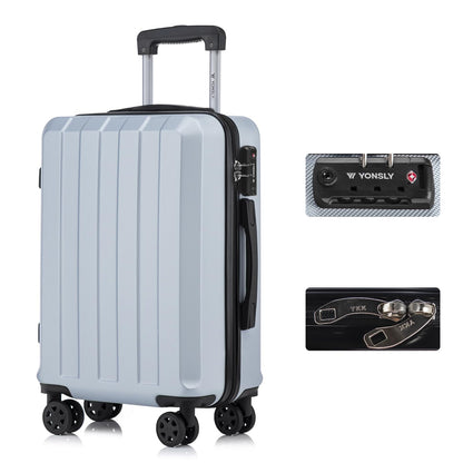 YONSLY® Premium Travel Suitcase TSA Lock, YKK Zipper Hardshell Suitcase Trolley Carry-on Spinner Suitcase Hand Luggage 4 Wheels