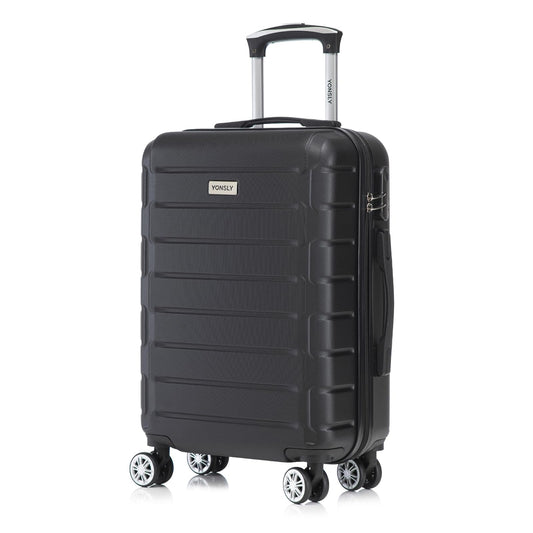 YONSLY® Trolley Reisekoffer Set, Koffer Suitcase, Rollkoffer Handgepäck Hartschalenreisekoffer mit Zahlenschloss, 4 Rollen 360°, Weicher Gummigriff