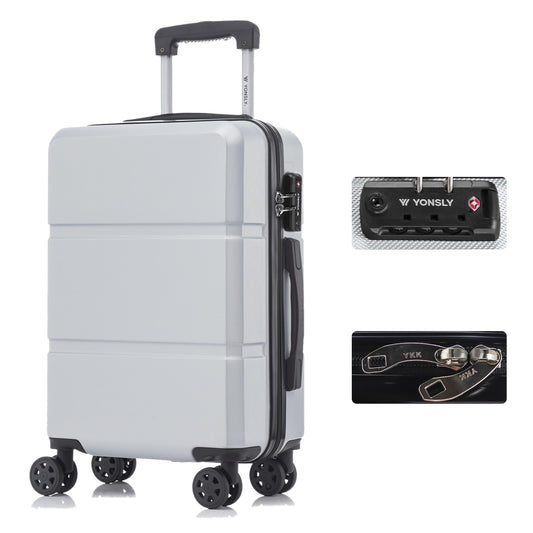 YONSLY® Premium Luggage TSA Lock, YKK Zipper Hardside Suitcase Trolley Carry-on Spinner Suitcase Hand Luggage 4 Wheels