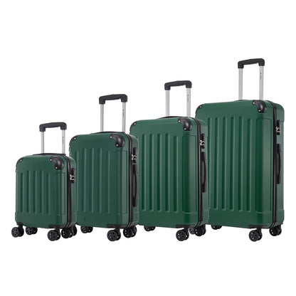 YONSLY® Suitcase Set, Trolley Travel Suitcase, Spinner Carry-On, Luggage Set with 360° Wheels, Hardshell Suitcase, Combination Lock, Rubber Handle (4-Piece Set, S,M,L&XL)