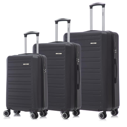 YONSLY® Trolley Luggage Set, Suitcase, Spinner Carry-on Luggage Set, Luggage Set with 4 360° Wheels, Hard-shell Luggage, Combination Lock, Soft Rubber Handle (3-Piece Set, M, L & XL)