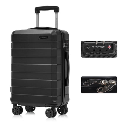 YONSLY® Premium Luggage TSA Lock, YKK Zipper Hardshell Suitcase Trolley Cabin Luggage Spinner Suitcase Carry-on 4 Wheels