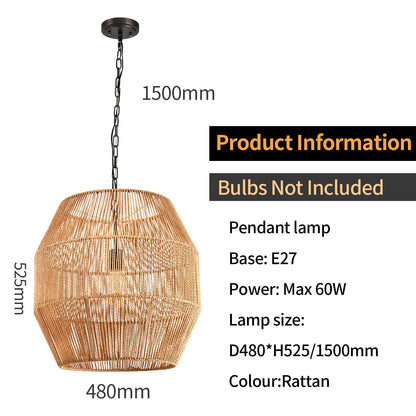 LQWELL® E27 Pendant Lamp, Retro Hanging Light Fixture 1-Light, Linen Black Brown Chandelier for Living Room Bedroom Dining Room Bar Hotel Shop Studio Cafes
