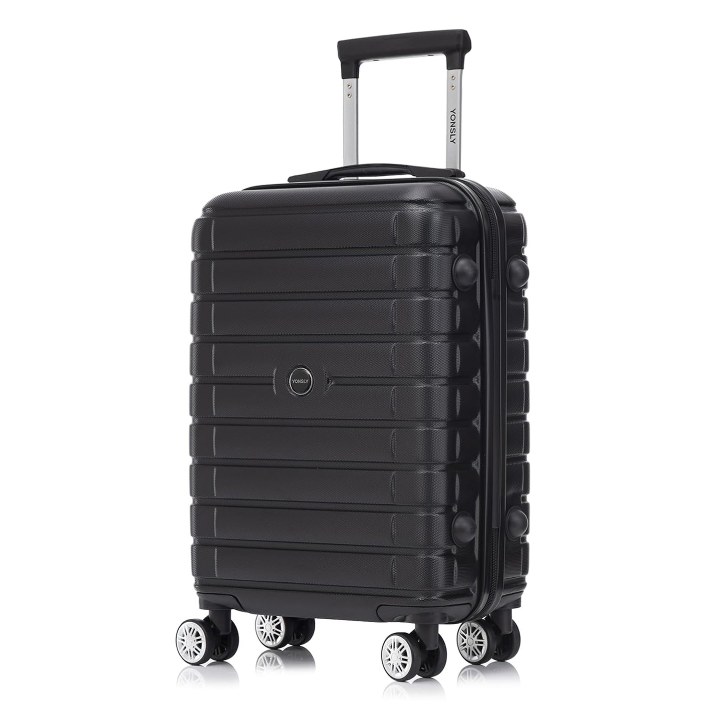 YONSLY® Reisekoffer Trolley Rollkoffer Handgepäck Set, Kabinenkoffer, Travel Koffer Suitcase Hartschalenreisekoffer mit 4 Rollen 360°, Zahlenschloss, Weicher Gummigriff