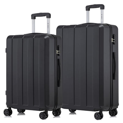 YONSLY® Trolley Suitcase Set, Spinner Carry-On, Hard-Shell Luggage Set with 4 360° Spinner Wheels, Combination Lock, Soft Rubber Handle (2-piece set, L&XL)