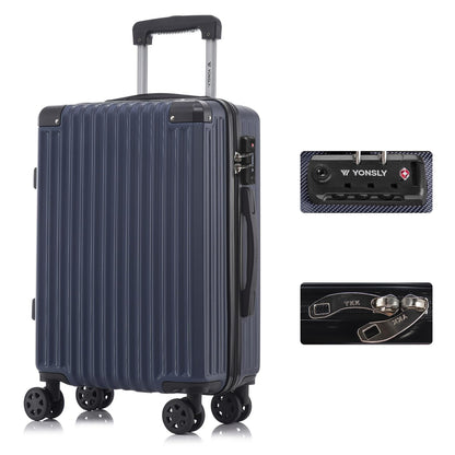 YONSLY® Premium Reisekoffer TSA-Schloss,YKK-Reißverschluss Hartschalen-Koffer Trolley Kabinenkoffer Rollkoffer Suitcase Handgepäck 4 Rollen