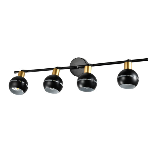 LQWELL® LED Ceiling Light Spotlight, Black Ceiling Spotlights E27 Ceiling Lamp Rotatable Wall Lamp Kitchen Light 2 3 4 Flames for Bedroom Living Room Dining Room Bar Shop Studio