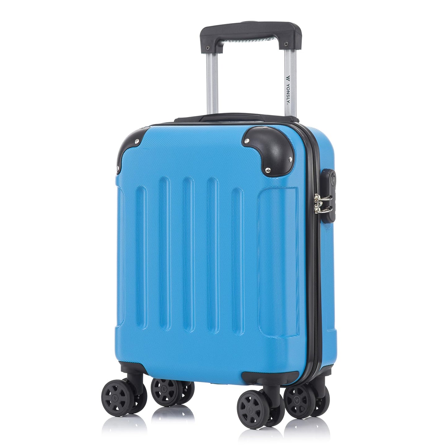 YONSLY® Suitcase, Trolley Travel Suitcase, Rolling Carry-on Luggage with 4 360° Wheels, ABS Hardshell, Security Lock, Soft Rubber Handle, 210D Lining