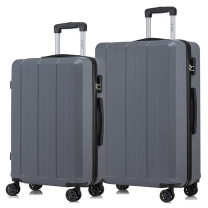 YONSLY® Trolley Suitcase Set, Spinner Carry-On, Hard-Shell Luggage Set with 4 360° Spinner Wheels, Combination Lock, Soft Rubber Handle (2-piece set, L&XL)