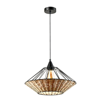 LQWELL® E27 Hanging Lamp Black, Retro Chandelier Pendant Light, Modern Height-Adjustable Vertigo Lamp for Bedroom Living Room Dining Room Cafes Restaurant Bar Counter