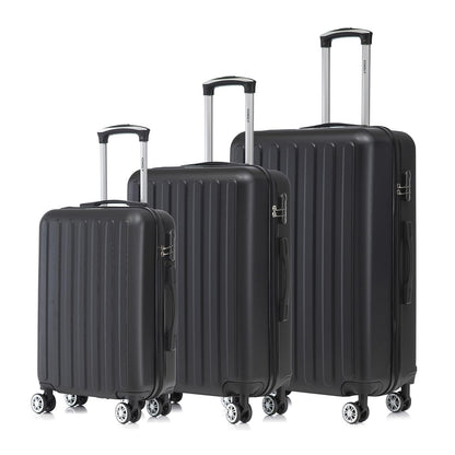 YONSLY® Koffer Suitcase, Trolley Reisekoffer Set, Rollkoffer Handgepäck, Kofferset, Gepäckset Hartschalenreisekoffer mit 4 Rollen 360°, Zahlenschloss, Weicher Gummigriff (3er Set, M,L&XL)