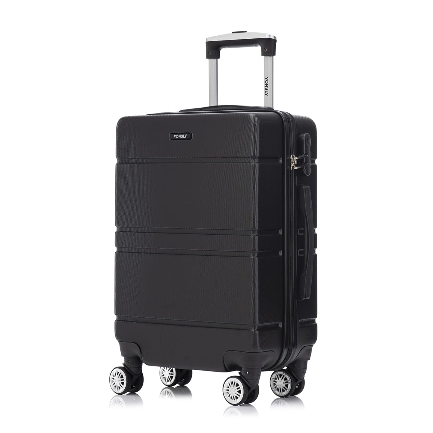 YONSLY® Trolley Reisekoffer Rollkoffer Handgepäck Set, Kabinenkoffer, Koffer Suitcase, Hartschalenreisekoffer mit 4 Rollen 360°, Zahlenschloss, Weicher Gummigriff