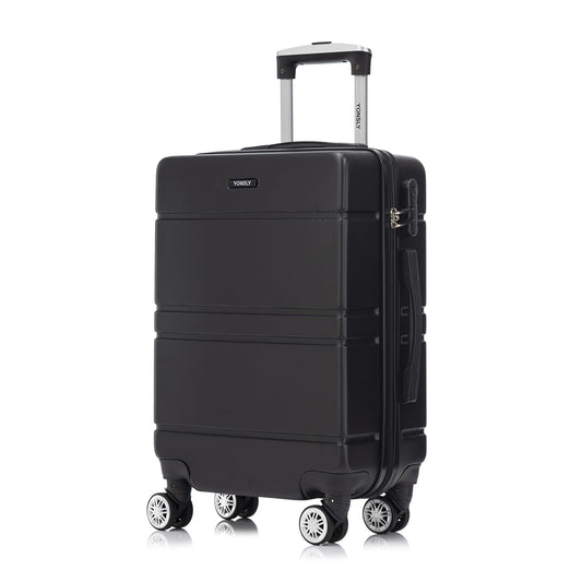 YONSLY® Trolley Reisekoffer Rollkoffer Handgepäck Set, Kabinenkoffer, Koffer Suitcase, Hartschalenreisekoffer mit 4 Rollen 360°, Zahlenschloss, Weicher Gummigriff