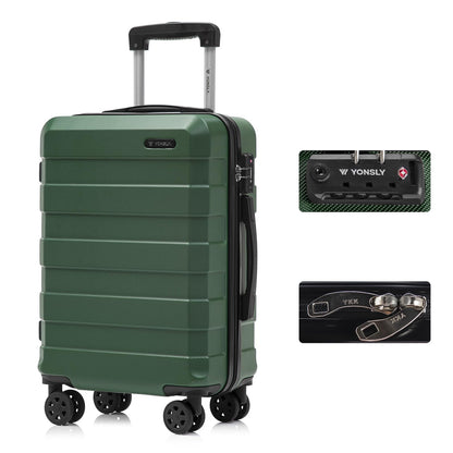 YONSLY® Premium Luggage TSA Lock, YKK Zipper Hardshell Suitcase Trolley Cabin Luggage Spinner Suitcase Carry-on 4 Wheels