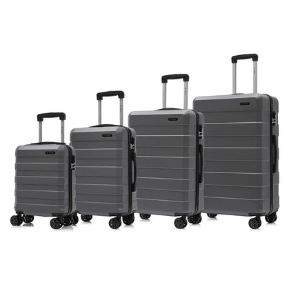 yonsly Trolley Reisekoffer Set, Rollkoffer Handgepäck, Kofferset, Gepäckset Travel Suitcase Hartschalenreisekoffer mit 4 Rollen 360°, Zahlenschloss, Weicher Gummigriff (4er Set, S,M,L&XL)