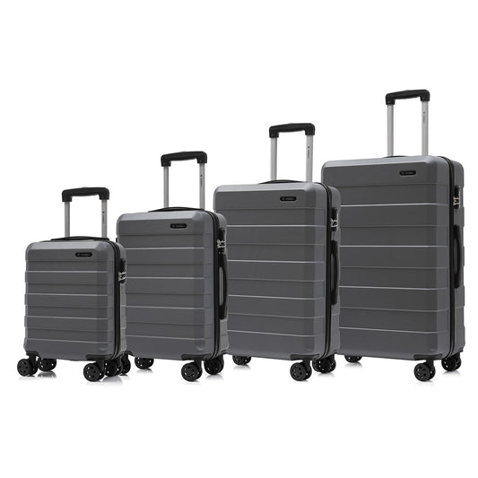 yonsly Trolley Reisekoffer Set, Rollkoffer Handgepäck, Kofferset, Gepäckset Travel Suitcase Hartschalenreisekoffer mit 4 Rollen 360°, Zahlenschloss, Weicher Gummigriff (4er Set, S,M,L&XL)