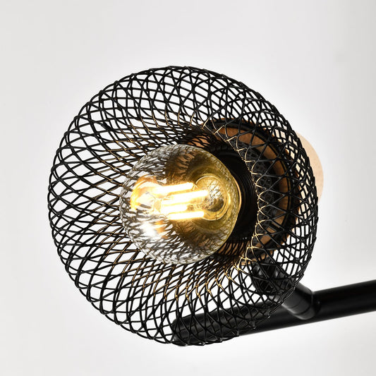 LQWELL® E14 Wandleuchte, LED Wandlampe Innen Wandbeleuchtung Wandspot im Retro-Industriestil, für Studio Bartheke Hotel Schlafzimmer Wohnzimmer Treppe Saal Keller, Mattschwarz Metall