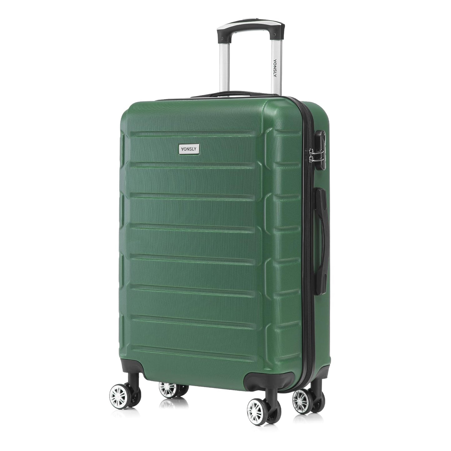 YONSLY® Trolley Reisekoffer Set, Koffer Suitcase, Rollkoffer Handgepäck Hartschalenreisekoffer mit Zahlenschloss, 4 Rollen 360°, Weicher Gummigriff