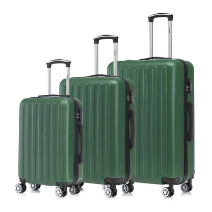 YONSLY® Koffer Suitcase, Trolley Reisekoffer Set, Rollkoffer Handgepäck, Kofferset, Gepäckset Hartschalenreisekoffer mit 4 Rollen 360°, Zahlenschloss, Weicher Gummigriff (3er Set, M,L&XL)