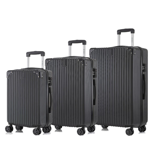 yonsly Premium Reisekoffer TSA-Schloss,YKK-Reißverschluss Hartschalen-Koffer Trolley Kabinenkoffer Rollkoffer Suitcase Handgepäck 4 Rollen (M-L-XL-Set)