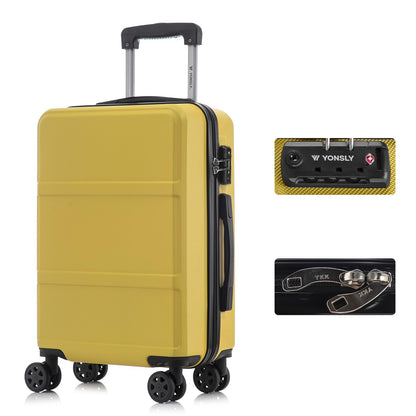 YONSLY® Premium Luggage TSA Lock, YKK Zipper Hardshell Suitcase Trolley Cabin Luggage Roller Suitcase Carry-on 4 Wheels
