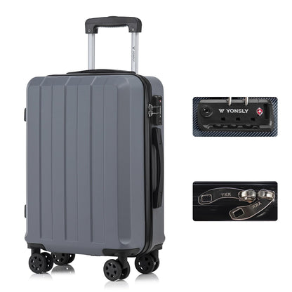 YONSLY® Premium Travel Suitcase TSA Lock, YKK Zipper Hardshell Suitcase Trolley Carry-on Spinner Suitcase Hand Luggage 4 Wheels