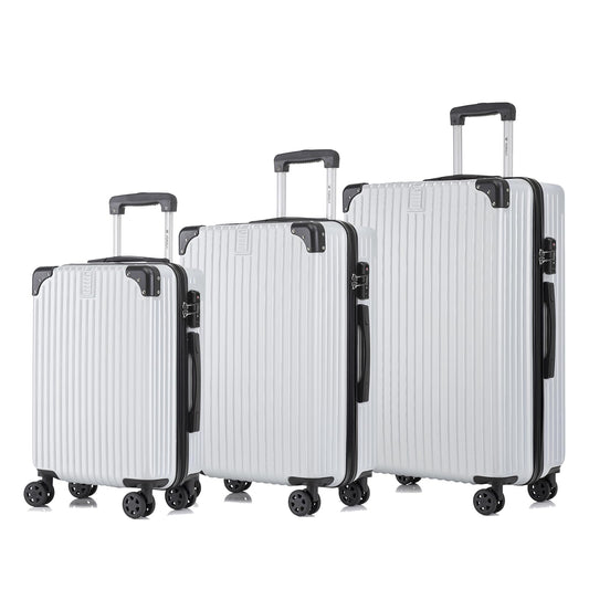 yonsly Premium Reisekoffer TSA-Schloss,YKK-Reißverschluss Hartschalen-Koffer Trolley Kabinenkoffer Rollkoffer Suitcase Handgepäck 4 Rollen (M-L-XL-Set)