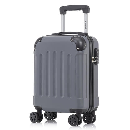 YONSLY® Suitcase, Trolley Travel Suitcase, Rolling Suitcase Carry-On with 4 360° Wheels, Hardshell Travel Suitcase, Combination Lock, Soft Rubber Handle