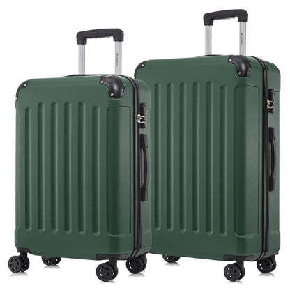 YONSLY® Suitcase Set, Trolley Travel Suitcase, Spinner Carry-on Luggage, Luggage Set with 4 360° Wheels, Hardshell Travel Suitcase, Combination Lock, Soft Rubber Handle (Set of 2, L&XL)