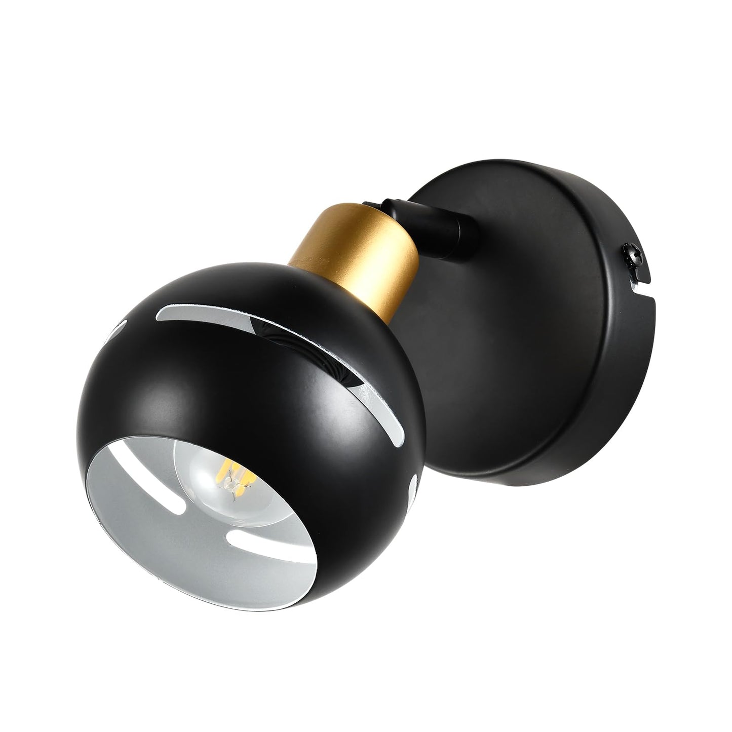 LQWELL® Wall Light Matte Black Metal, LED Indoor Wall Lamp Wall Spot in Retro Industrial Style, for Bedroom Living Room Studio Bar Counter Hotel Stairway Hallway Cellar