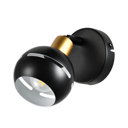 LQWELL® Wall Light Matte Black Metal, LED Indoor Wall Lamp Wall Spot in Retro Industrial Style, for Bedroom Living Room Studio Bar Counter Hotel Stairway Hallway Cellar