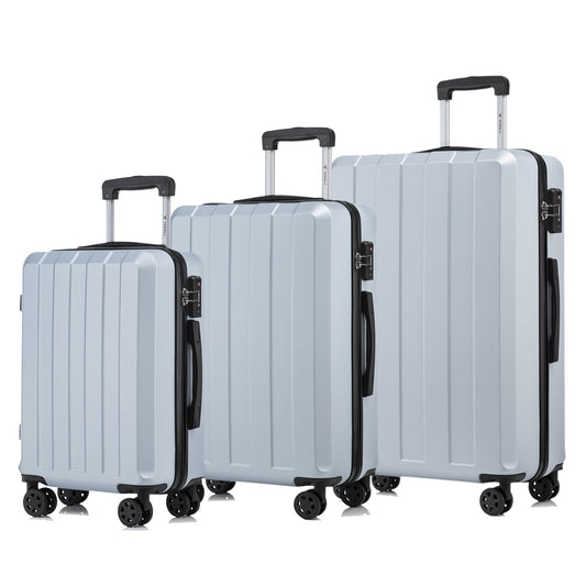 yonsly Premium Reisekoffer TSA-Schloss,YKK-Reißverschluss Hartschalen-Koffer Trolley Kabinenkoffer Rollkoffer Suitcase Handgepäck 4 Rollen (M-L-XL-Set)
