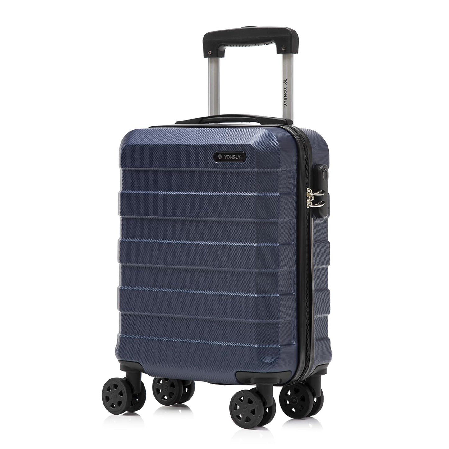 YONSLY® Trolley Travel Suitcase, Rolling Carry-on Luggage, Hardshell Suitcase with 4 360° Spinner Wheels, Combination Lock, Soft Rubber Handle