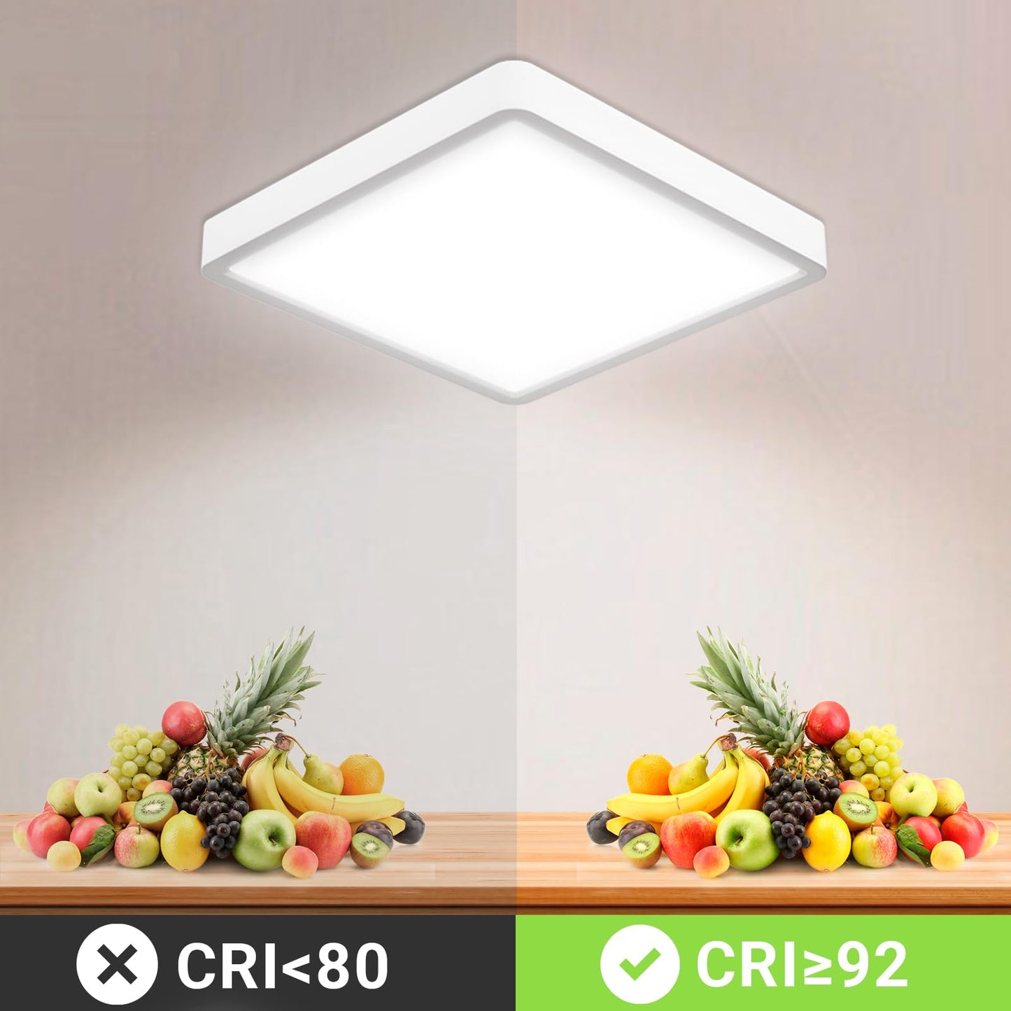 LQWELL® Ceiling Light LED Ceiling Lamp, IP44 Waterproof Bathroom Lamp Square Flat 23W 6000K 2400LM Modern Simple Lamp Thin for Living Room Bathroom Bedroom Kitchen Balcony Basement Office, 300 * 25mm