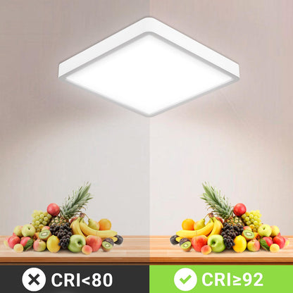 LQWELL® Ceiling Light LED Ceiling Lamp, IP44 Waterproof Bathroom Lamp Square Flat 23W 6000K 2400LM Modern Simple Lamp Thin for Living Room Bathroom Bedroom Kitchen Balcony Basement Office, 300 * 25mm