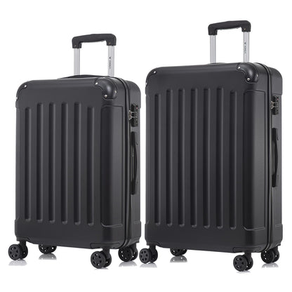 YONSLY® Premium Travel Suitcase TSA Lock, YKK Zipper Hardshell Suitcase Trolley Cabin Suitcase Rolling Suitcase Hand Luggage 4 Wheels (L-XL-Set)