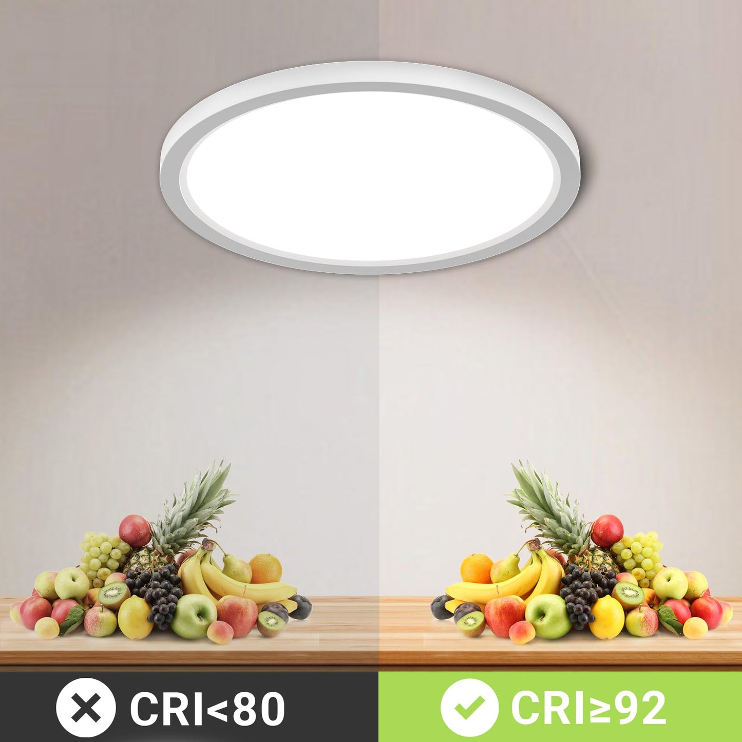 LQWELL® Ceiling Light LED Ceiling Lamp, IP44 Waterproof Bathroom Lamp Round Flat 23W 6000K 2400LM Modern Simple Lamp Thin for Living Room Bathroom Bedroom Kitchen Balcony Basement Office, 300 * 25mm