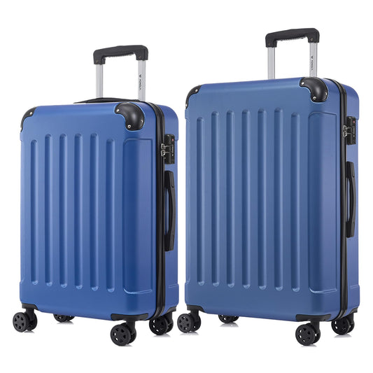 YONSLY® Premium Travel Suitcase TSA Lock, YKK Zipper Hardshell Suitcase Trolley Cabin Suitcase Rolling Suitcase Hand Luggage 4 Wheels (L-XL-Set)