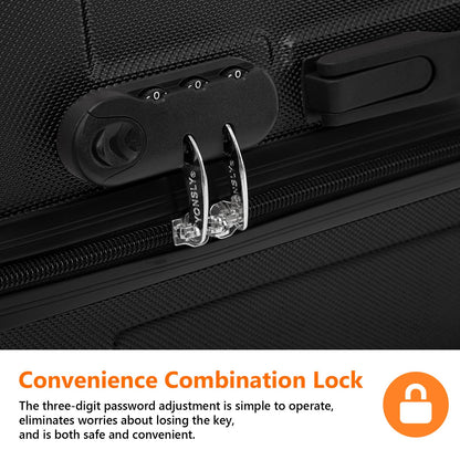 YONSLY® Luggage Suitcase Travel Suitcase, Trolley Carry-on Luggage, Hardshell Suitcase with 360° Spinner Wheels, Combination Lock, Multi-stage Telescopic Handle
