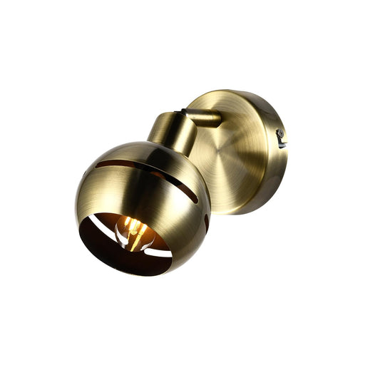 LQWELL® Wall Light Copper Color, LED Wall Lamp Indoor Wall Lighting Wall Spotlight in Retro Industrial Style, for Bedroom Living Room Studio Bar Counter Hotel Staircase Hallway Basement