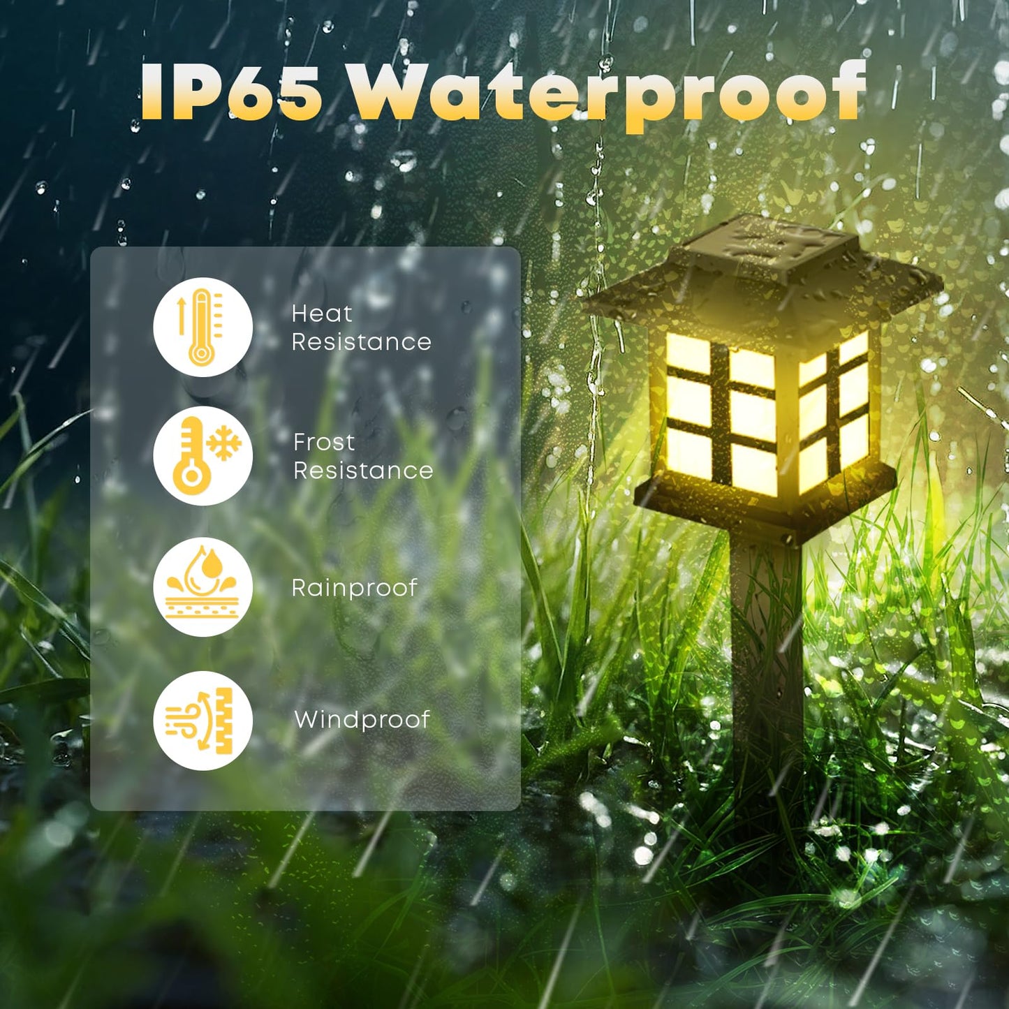 LQWELL® Solar Lights for Outdoor Garden, 8 Pieces Solar Garden Lights IP65 Waterproof, Retro Solar Lights, Warm White Decorative Pathway Lights, Vertical 37cm Height for Grass Patio Balcony Walkway