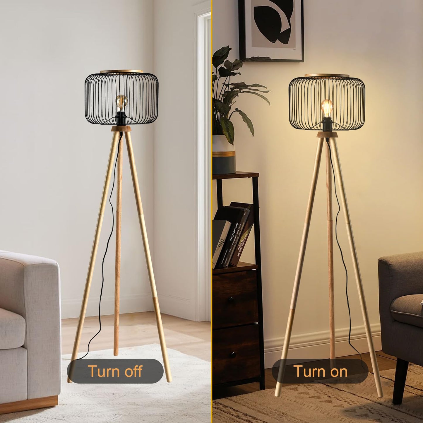 LQWELL® Stehlampe Bodenleuchte, 1 Flammig Modern Standleuchten H140CM für verschiedene Anlässe wie Restaurants, Wohnzimmer, Schlafzimmer, Büros, Cafés, Bibliotheken, Geschäft