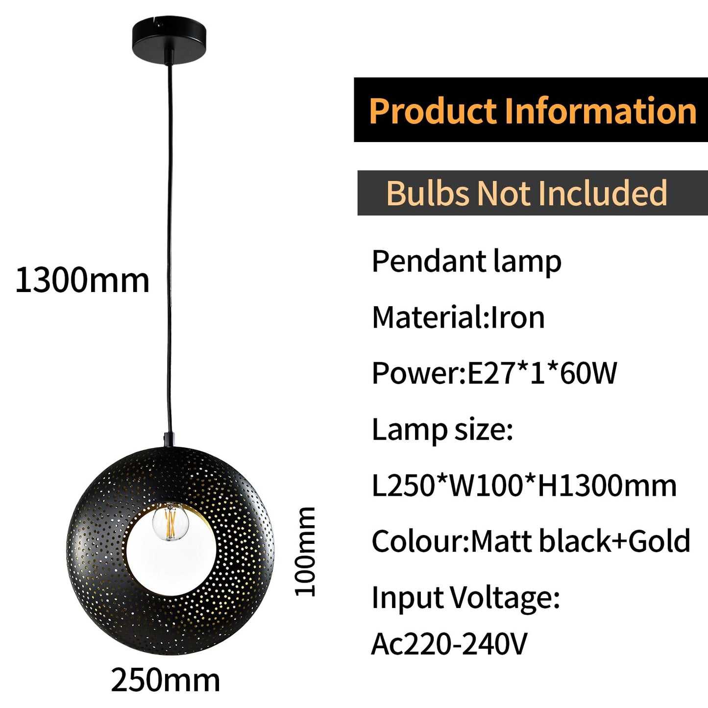 LQWELL® LED Pendant Lamp Black Round, E27 Hanging Lamp Retro Chandelier Pendant Vertigo Lamp Height Adjustable for Dining Room Cafes Studio Bar Counter Bedroom Shopping Mall Decor