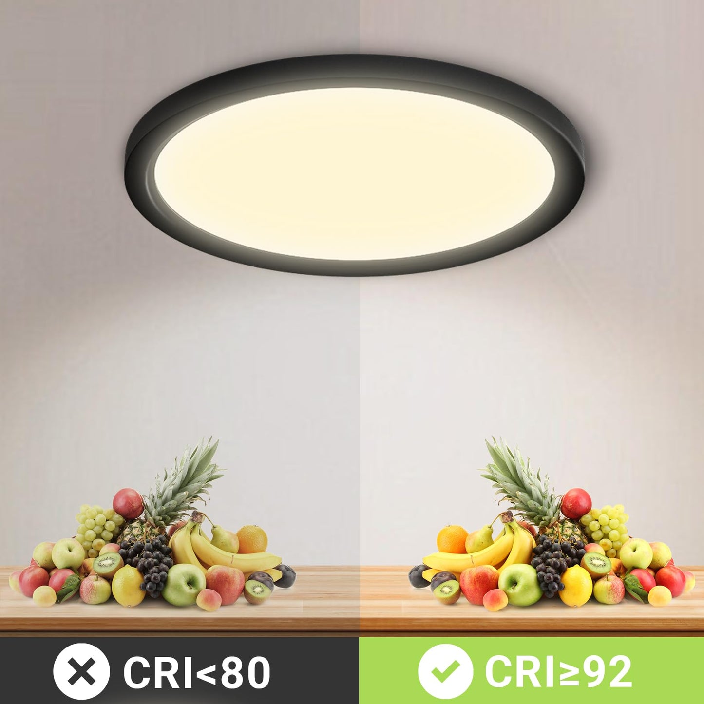 LQWELL® Ceiling Light LED Ceiling Lamp, IP44 Waterproof Bathroom Lamp Round Flat 23W 3000K 2400LM Modern Simple Lamp Thin for Living Room Bathroom Bedroom Kitchen Balcony Basement Office, 300 * 25mm