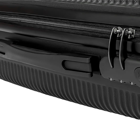 YONSLY® Koffer Suitcase Set, Trolley Reisekoffer, Rollkoffer Handgepäck mit 4 Rollen 360°, ABS Hartschalen, Sicherheitsschloss, Weicher Gummigriff, 210D-Futter (3er Set, M,L&XL, Schwarz)