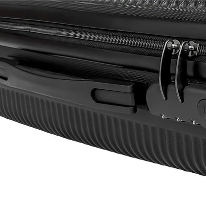 YONSLY® Koffer Suitcase Set, Trolley Reisekoffer, Rollkoffer Handgepäck mit 4 Rollen 360°, ABS Hartschalen, Sicherheitsschloss, Weicher Gummigriff, 210D-Futter (3er Set, M,L&XL, Schwarz)
