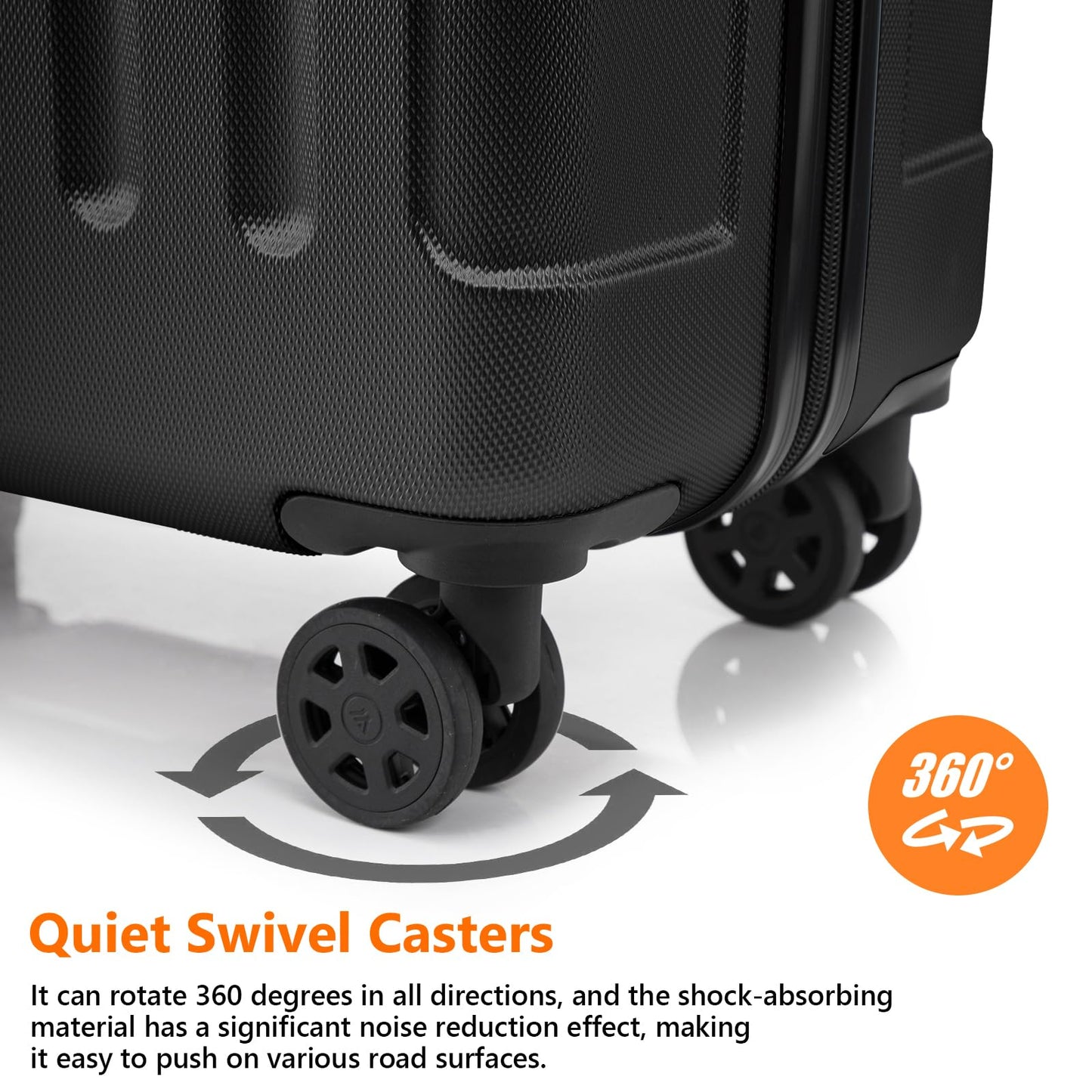 YONSLY® Luggage Suitcase Travel Suitcase, Trolley Carry-on Luggage, Hardshell Suitcase with 360° Spinner Wheels, Combination Lock, Multi-stage Telescopic Handle